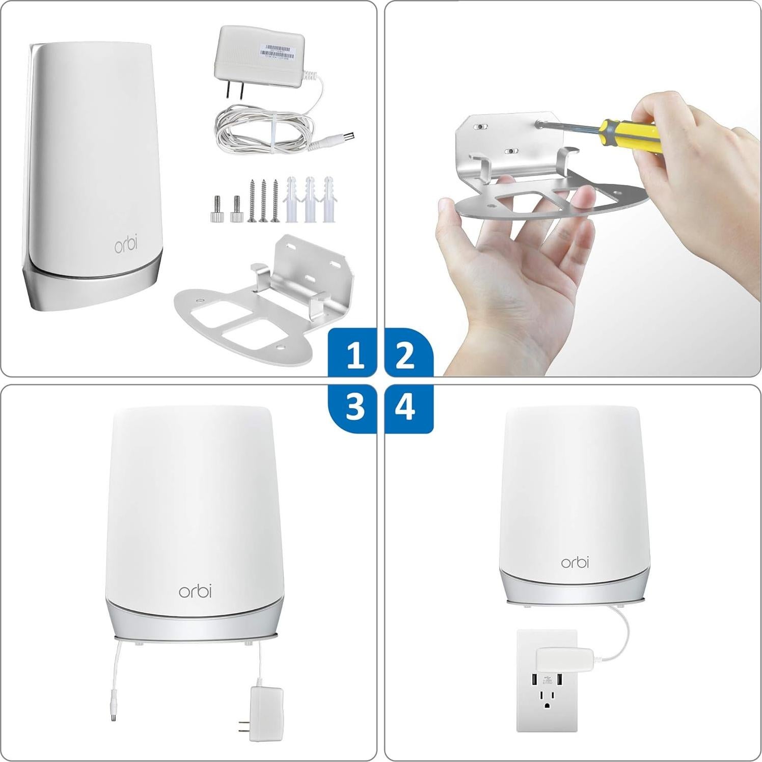 Soporte de Pared Metalico para Router Orbi WiFi 6 - PETIMETI