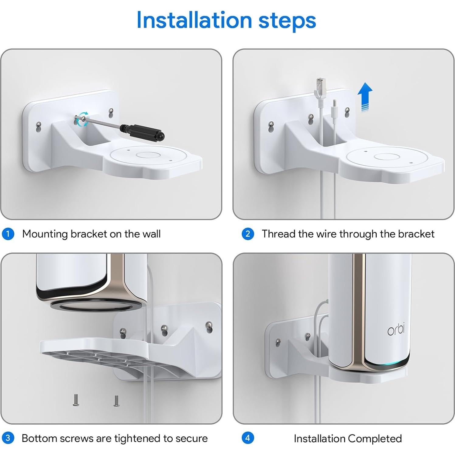 Soporte de Pared para Router Orbi WiFi 7 NETGEAR - Blanco