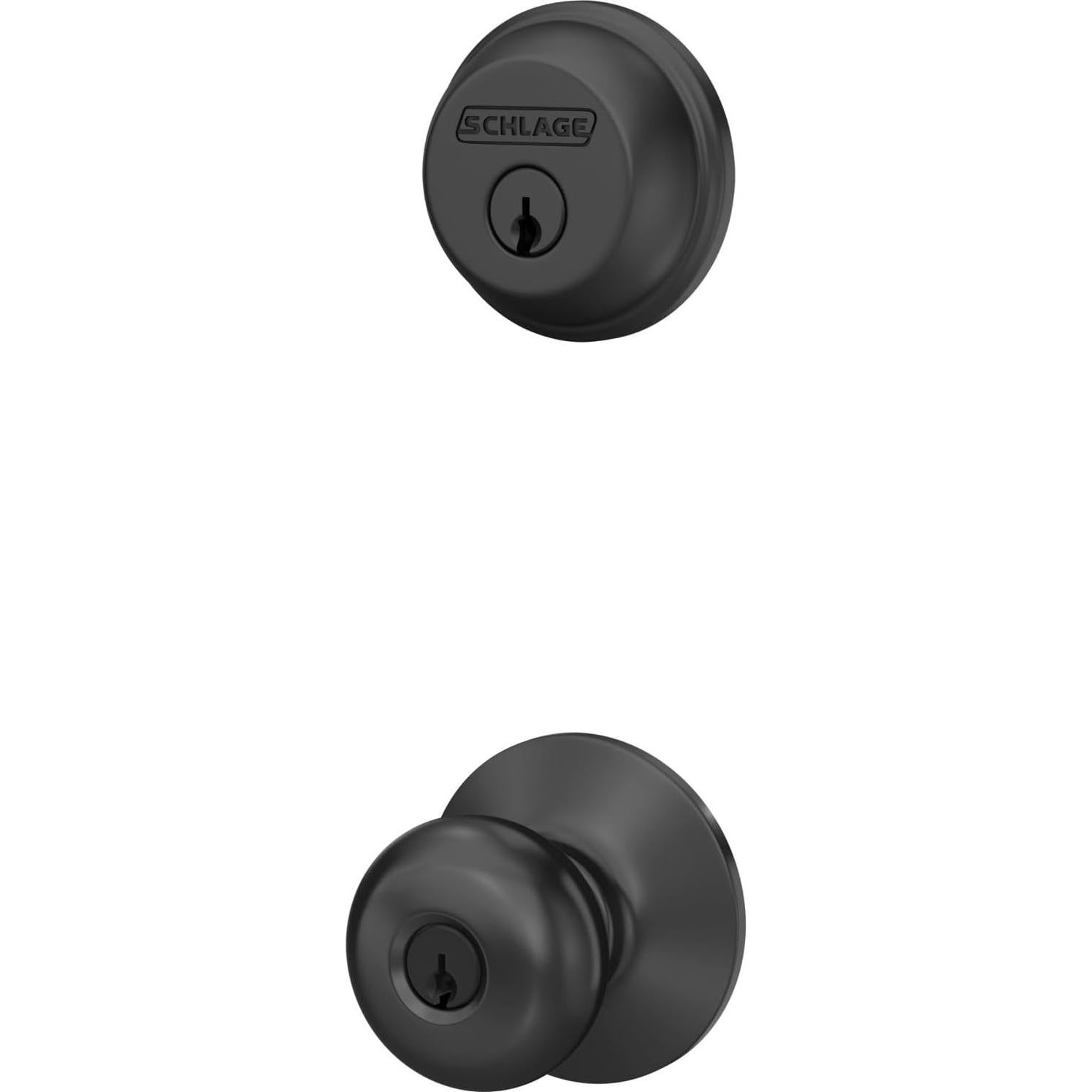 Cerrojo Schlage FB50 N G PLY 622 con Perilla Plymouth Negro Mate