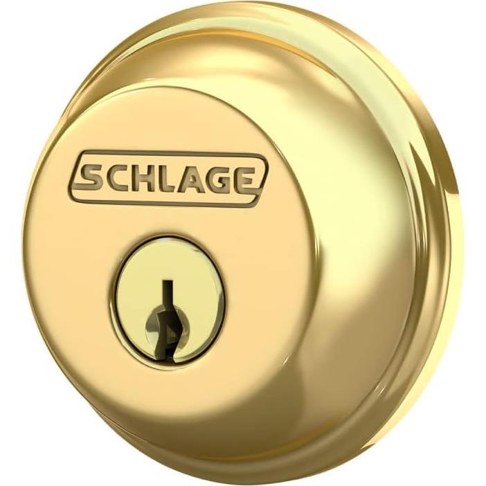 Cerradura de Cilindro Simple Schlage B60N505 Latón Brillante