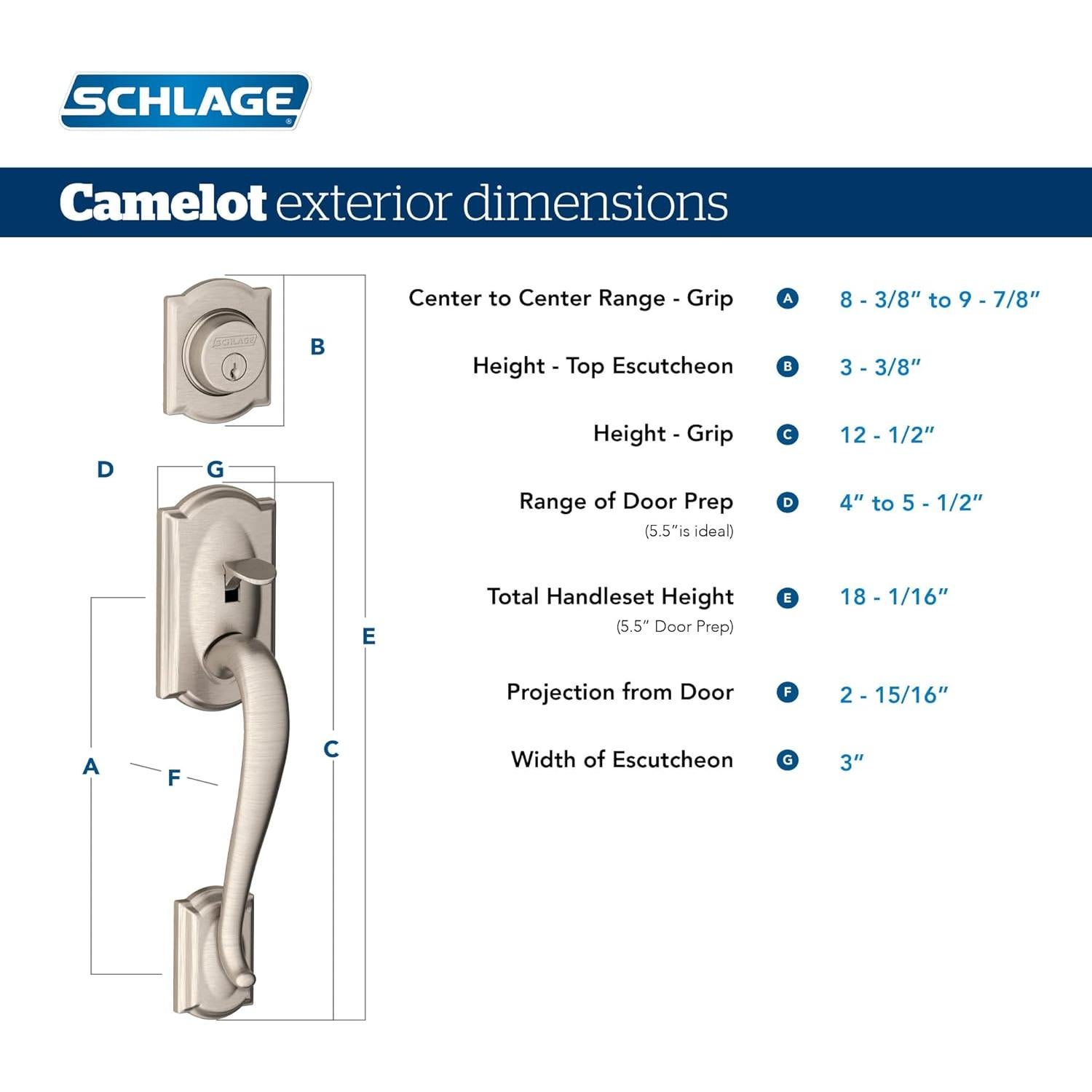 Juego de Manijas de Entrada Schlage F60 V CAM 716 Bronce Envejecido
