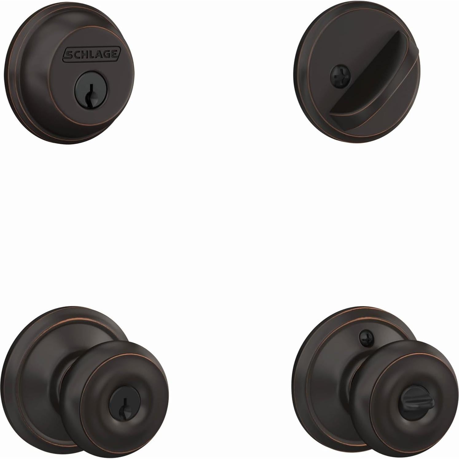 Cerradura de Entrada Schlage FB50N Georgian Bronce Envejecido