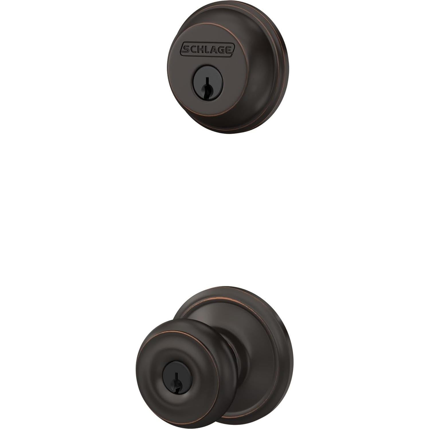 Cerradura de Entrada Schlage FB50N Georgian Bronce Envejecido