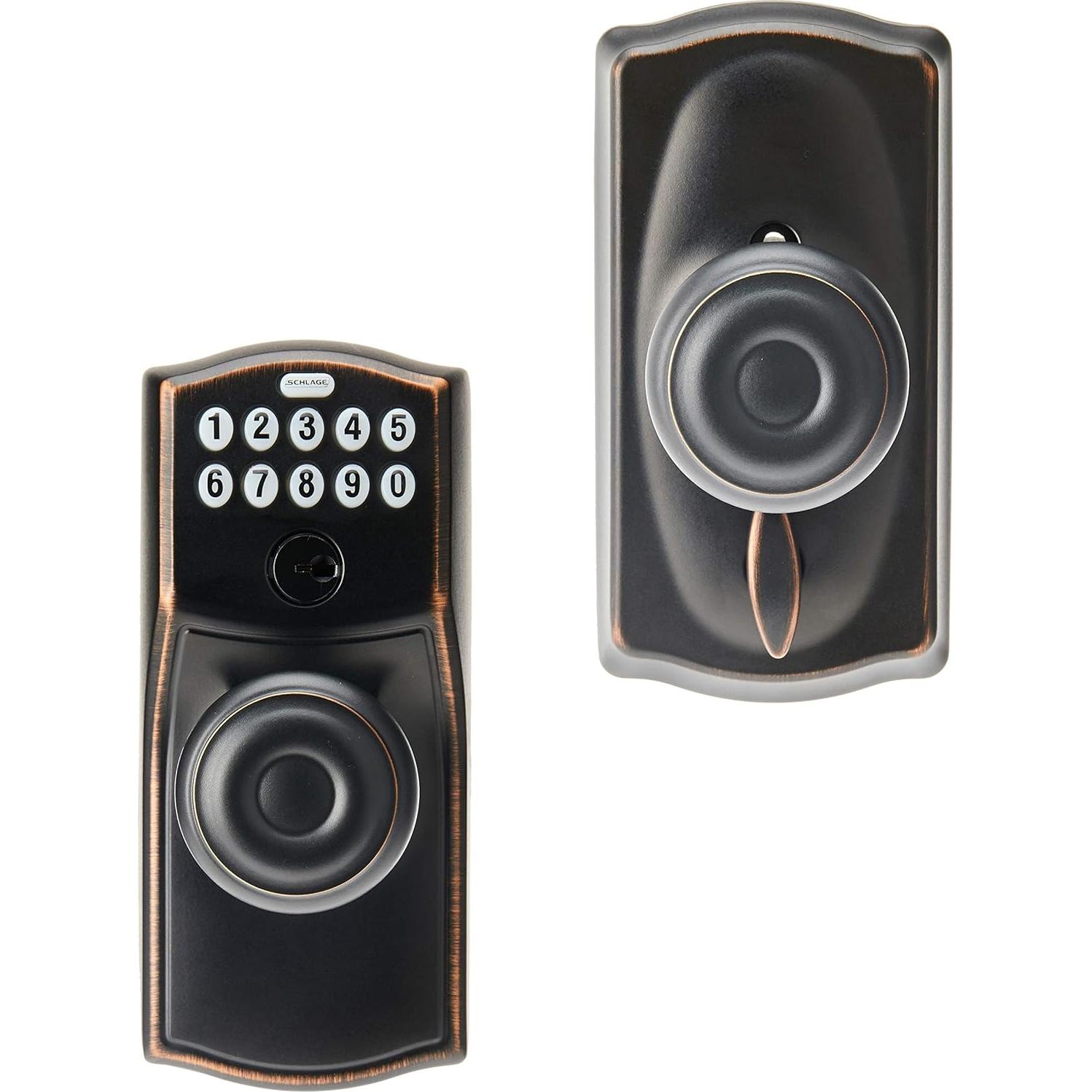 Cerradura Electrónica Schlage FE595 CAM Teclado Bronce