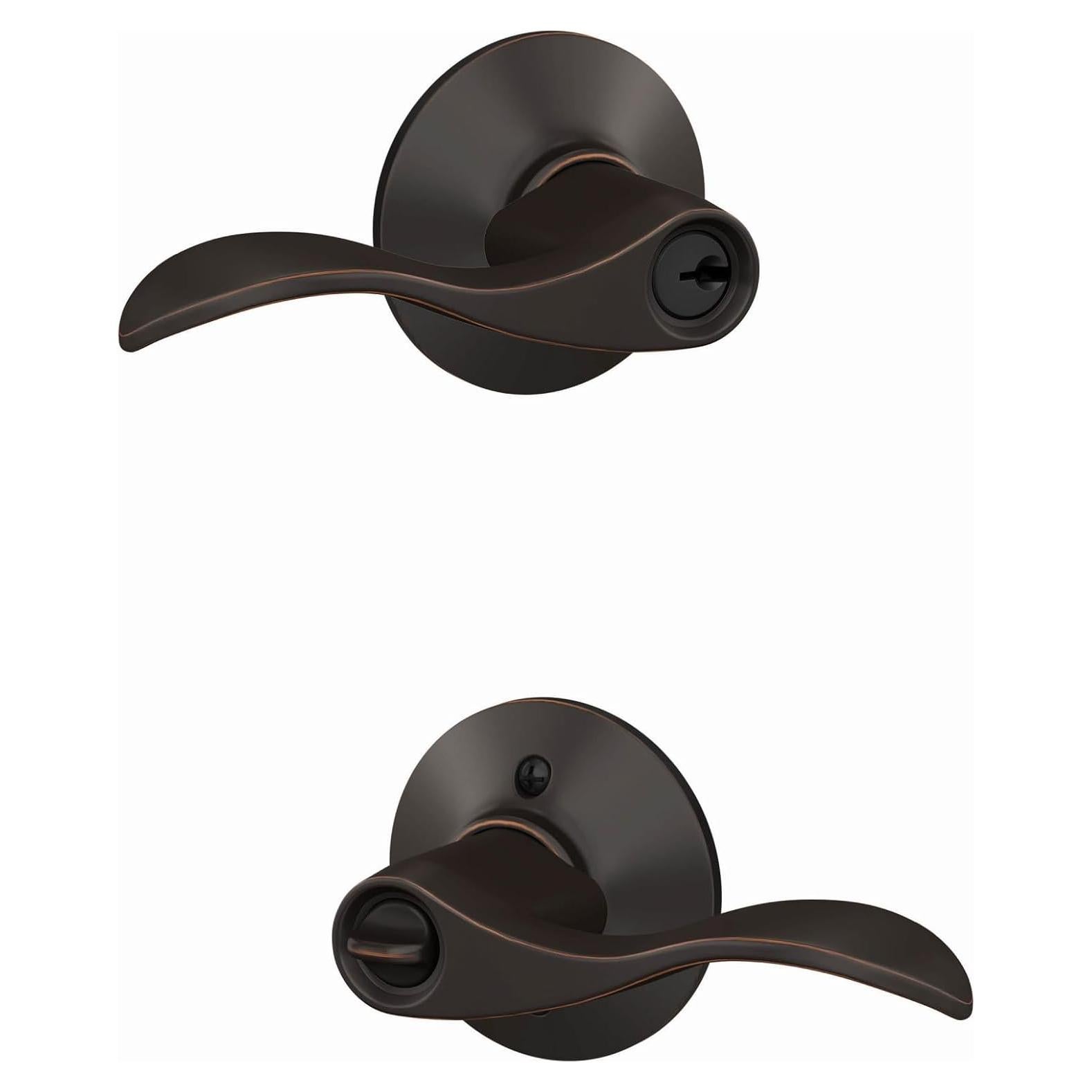 Cerradura de Entrada Schlage F51A Accent Bronce Envejecido