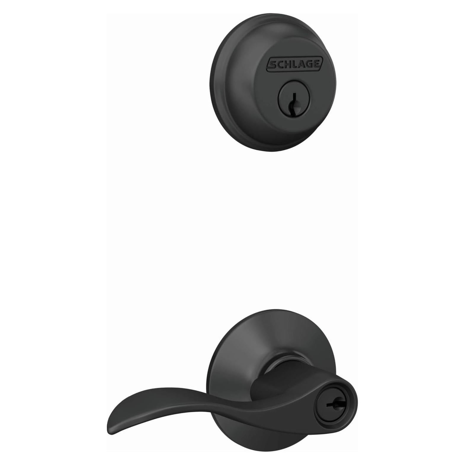 Cerradura de Cilindro Simple Schlage FB50N G Acc 622 Negro Mate