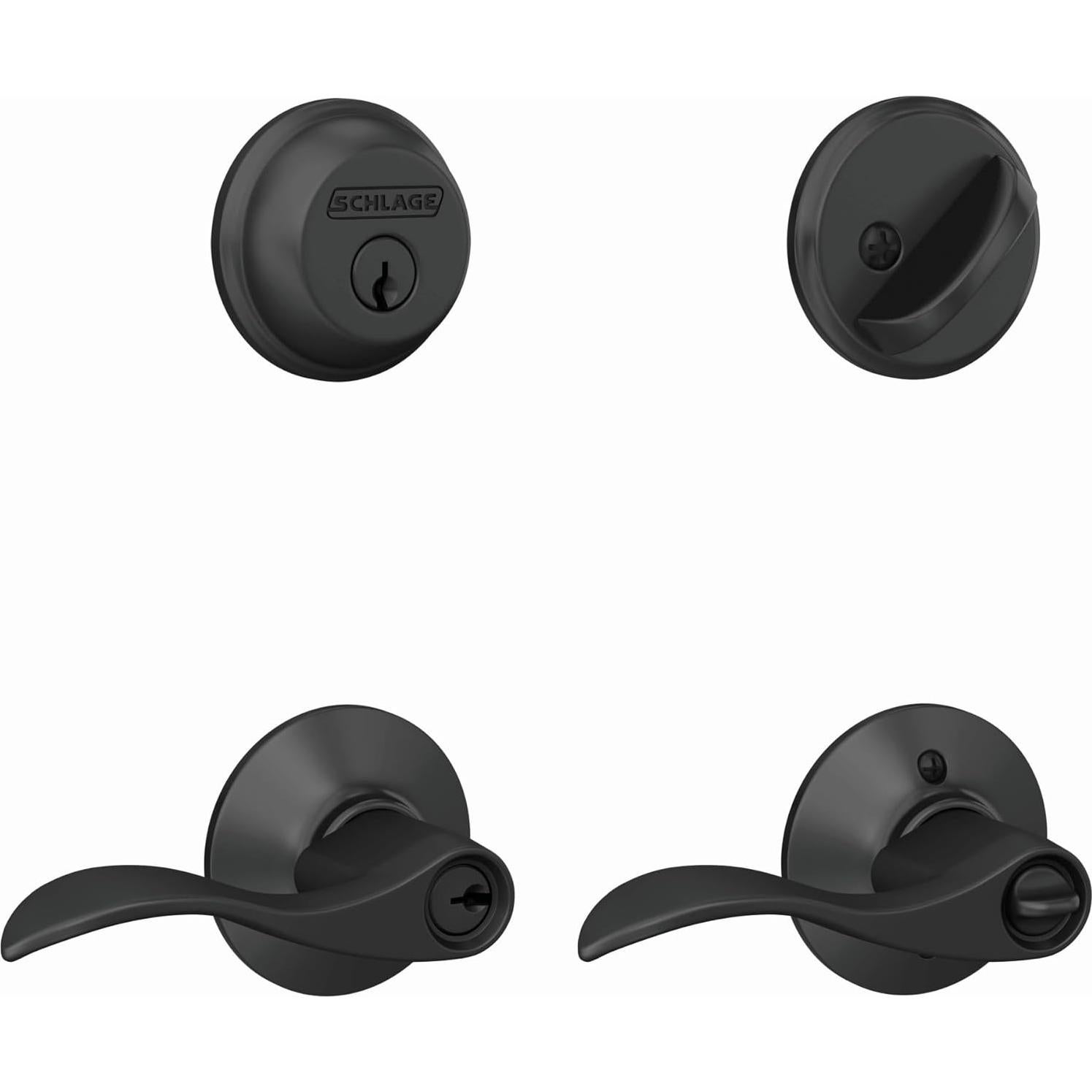 Cerradura de Cilindro Simple Schlage FB50N G Acc 622 Negro Mate