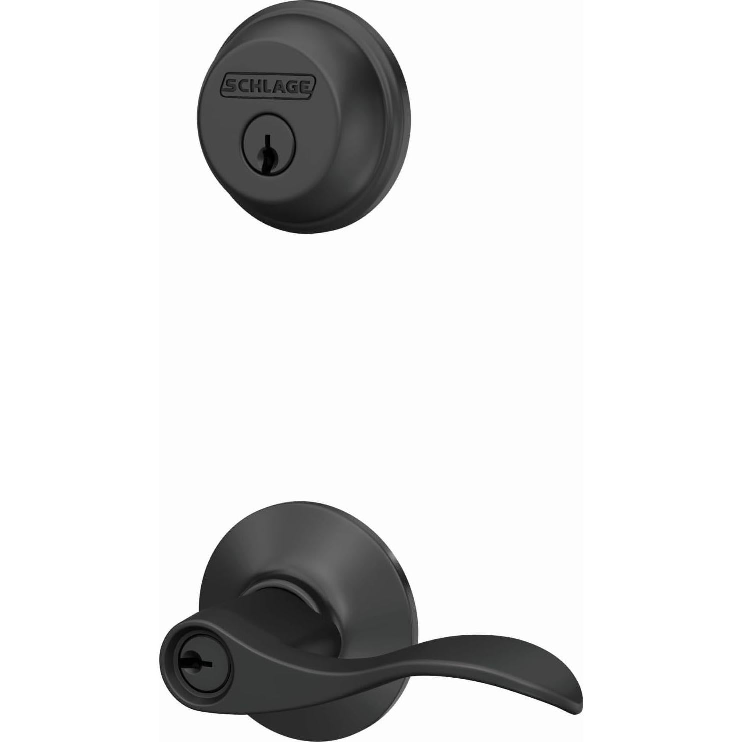 Cerradura de Cilindro Simple Schlage FB50N G Acc 622 Negro Mate