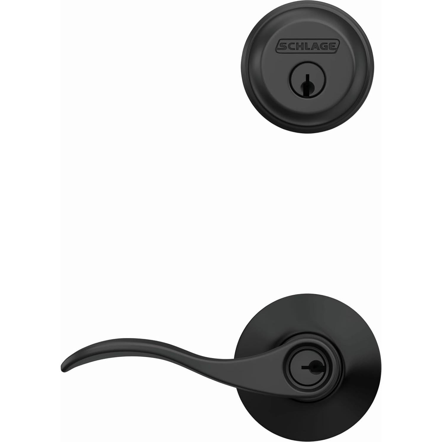 Cerradura de Cilindro Simple Schlage FB50N G Acc 622 Negro Mate