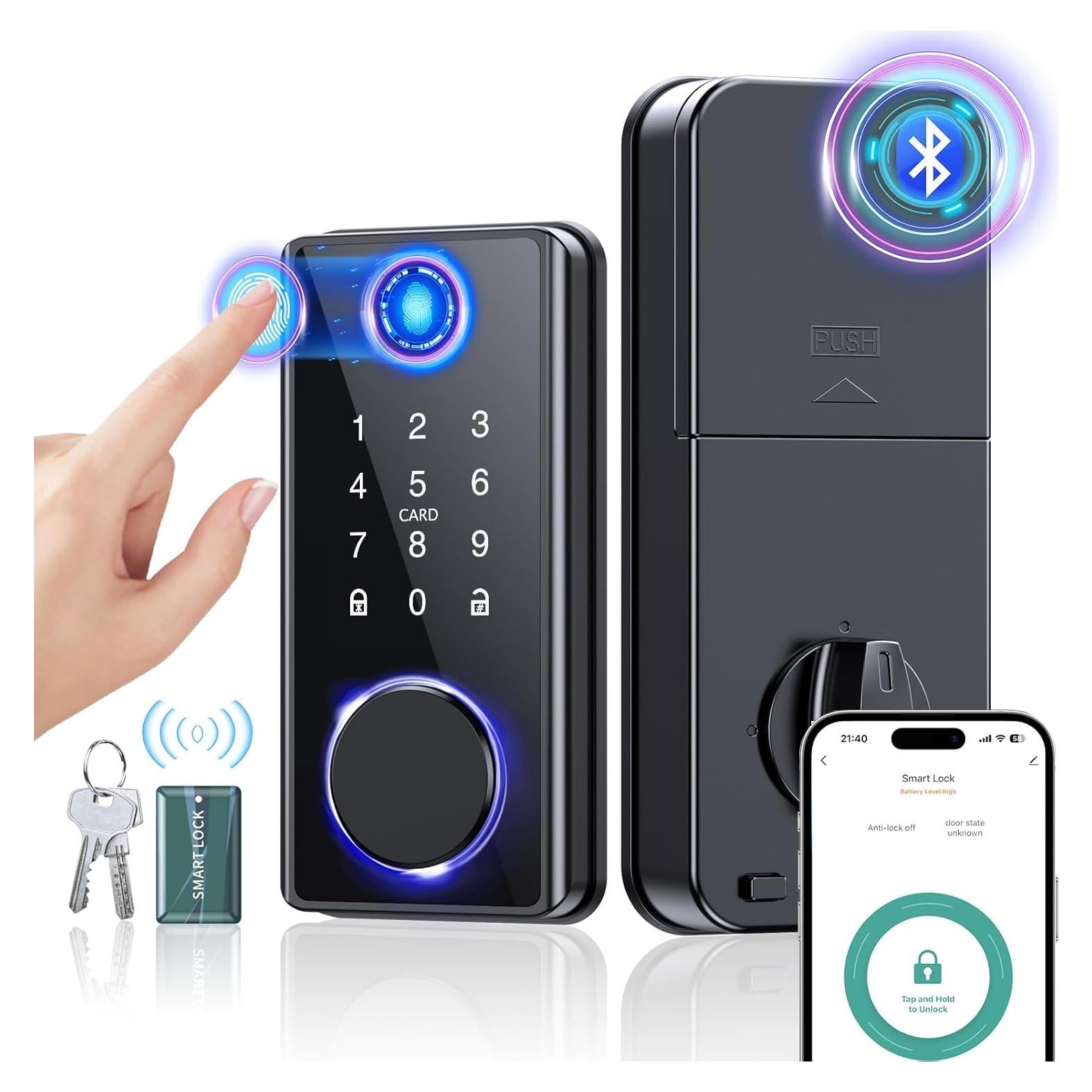 Cerradura Inteligente PSOS SCJ2025 con Teclado y App - Negro