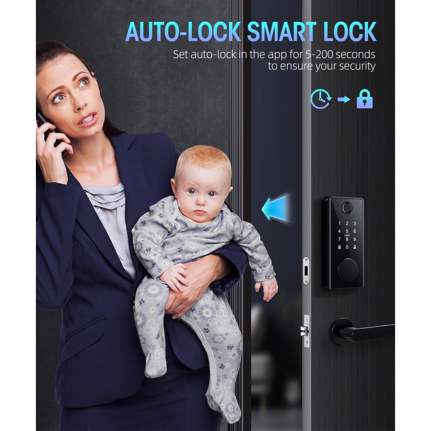 Cerradura Inteligente PSOS SCJ2025 con Teclado y App - Negro