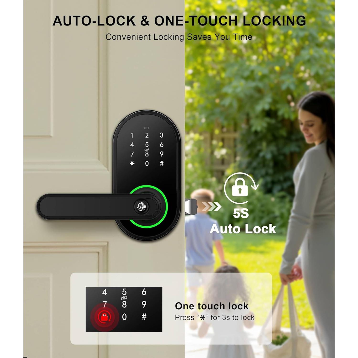 Cerradura Digital Biométrica ibicletas P01-205A Negra