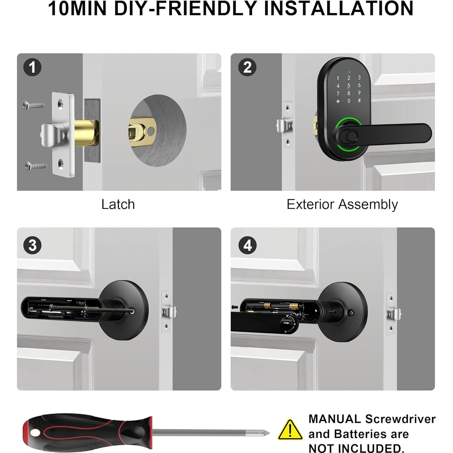 Cerradura Digital Biométrica ibicletas P01-205A Negra