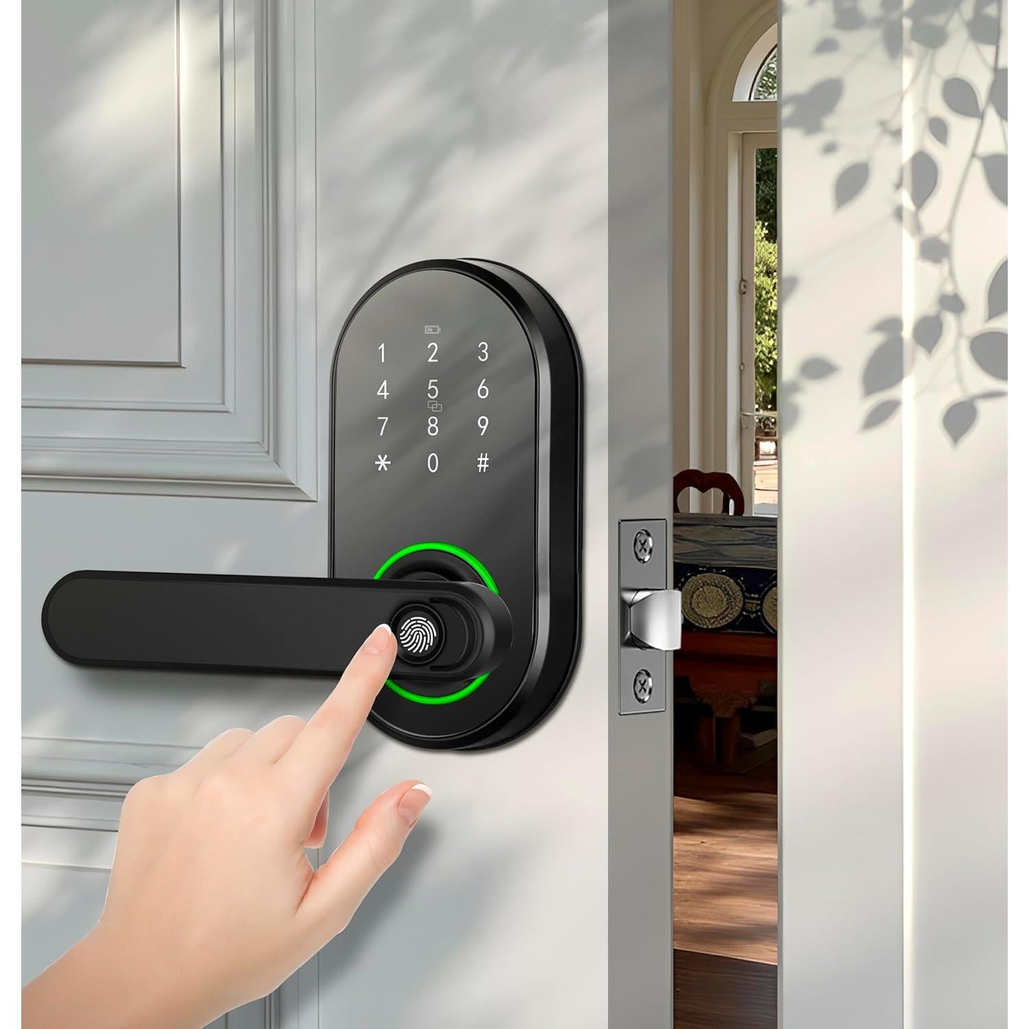 Cerradura Digital Biométrica ibicletas P01-205A Negra