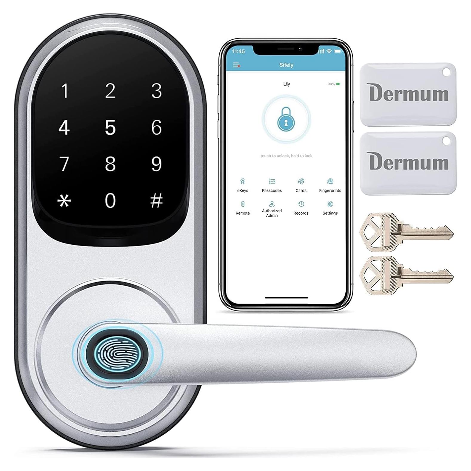 Cerradura Inteligente Dermum con Huella Digital y Teclado