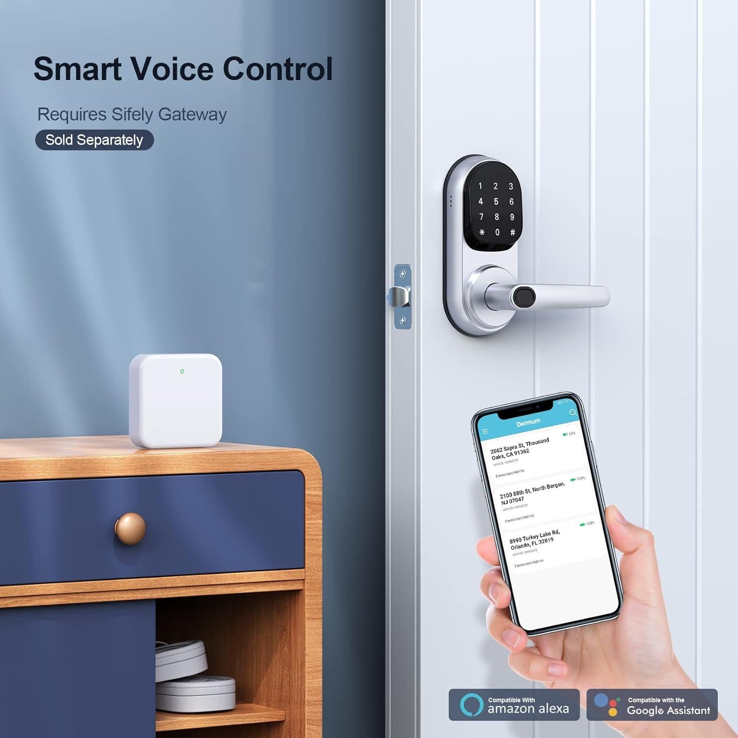 Cerradura Inteligente Dermum con Huella Digital y Teclado