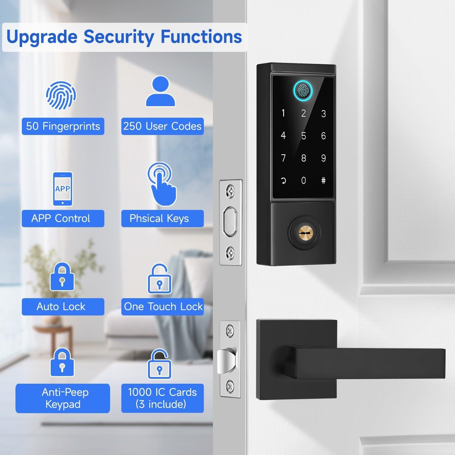 Cerradura Inteligente Biométrica BEBASIA BA3 con APP y Teclado