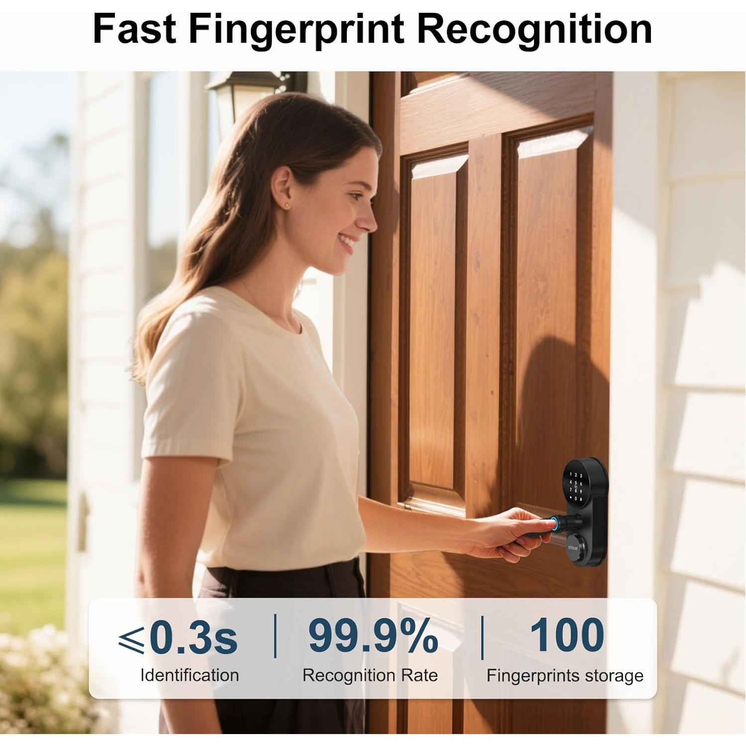 Cerradura WiFi Inteligente SMONET H6 con Huella Digital y Teclado