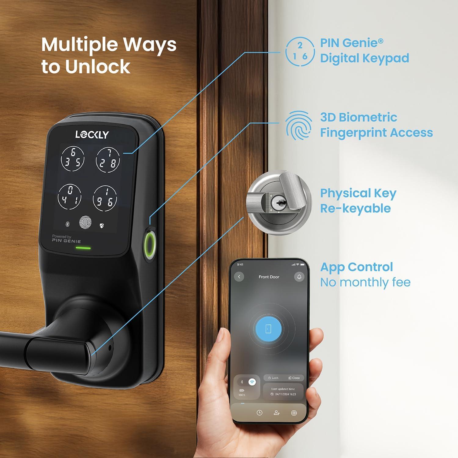Cerradura Inteligente Lockly Secure Pro Wi-Fi con Huella 3D