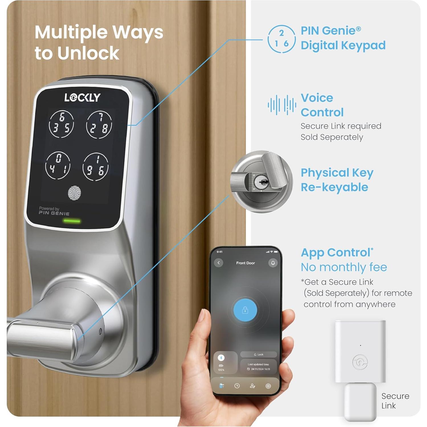 Cerradura Inteligente Lockly 6S Bluetooth con Teclado Táctil