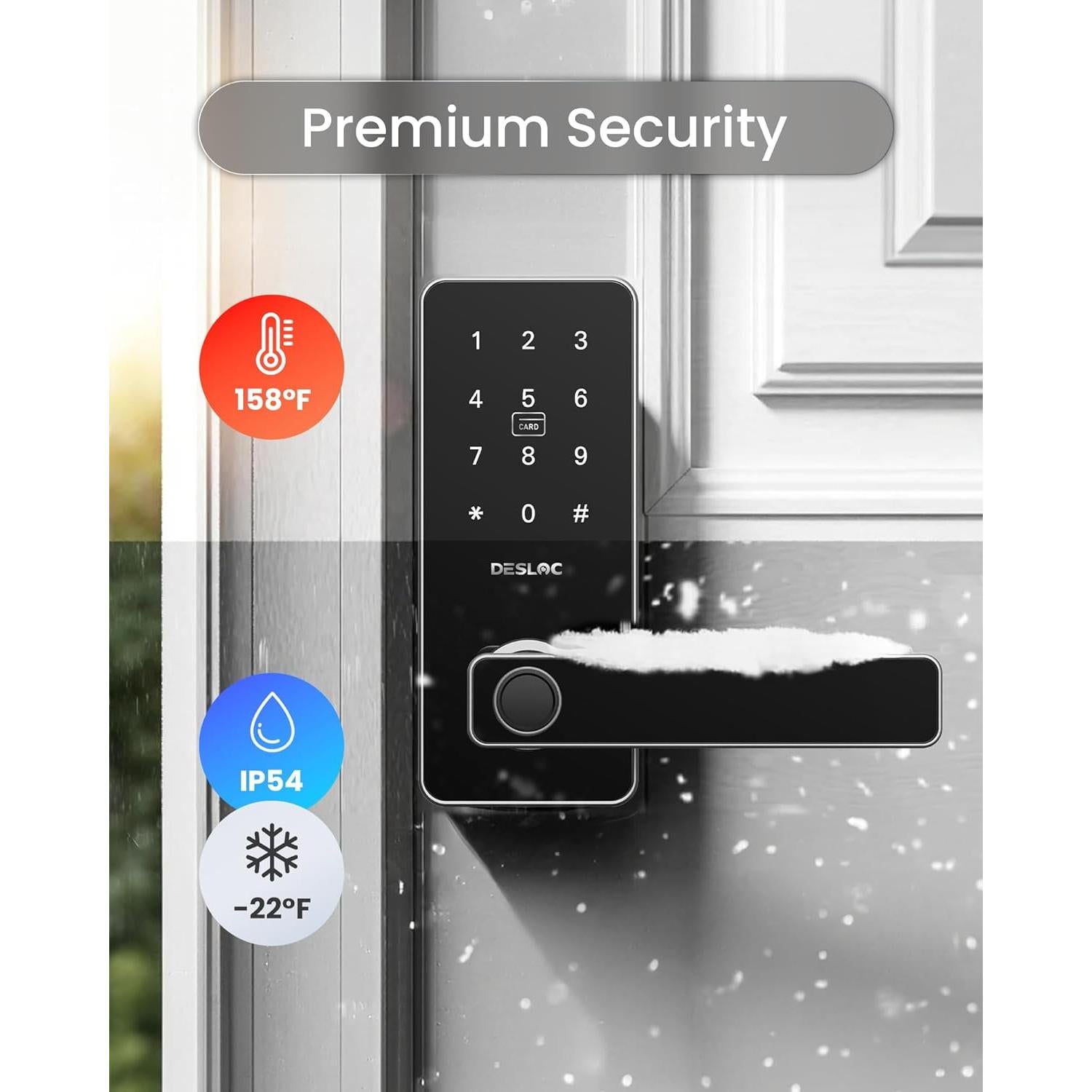 Cerradura Inteligente DESLOC B200L Biométrica Plata IP54