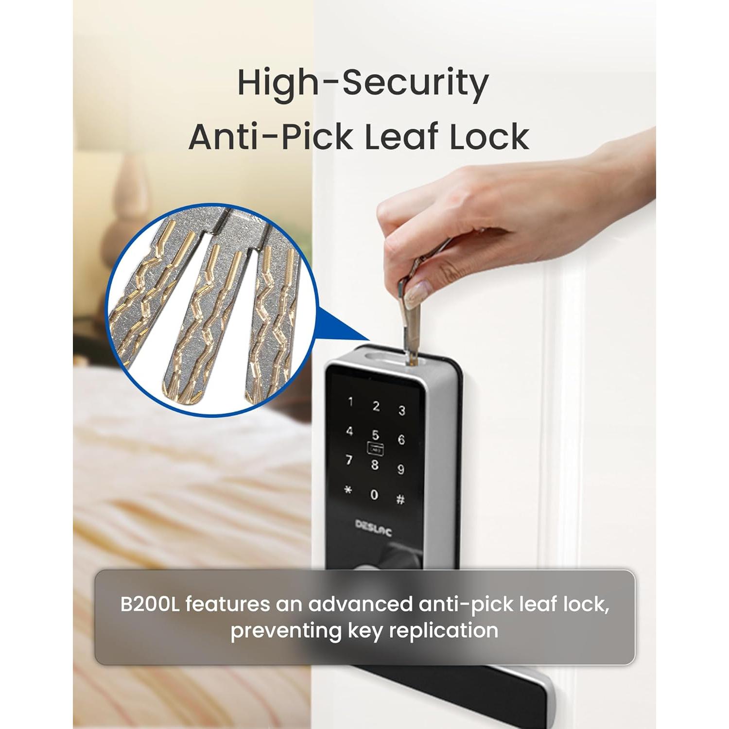 Cerradura Inteligente DESLOC B200L Biométrica Plata IP54