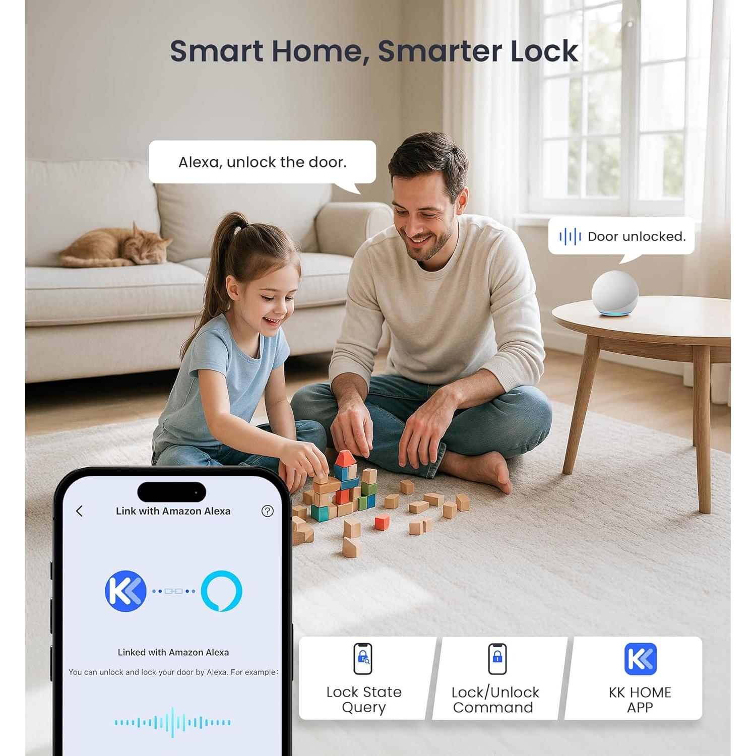 Cerradura Inteligente WiFi Veise VE029 con Huella Dactilar