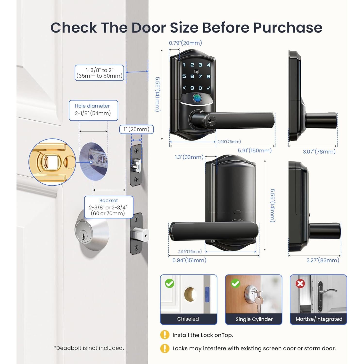 Cerradura Inteligente WiFi Veise VE029 con Huella Dactilar