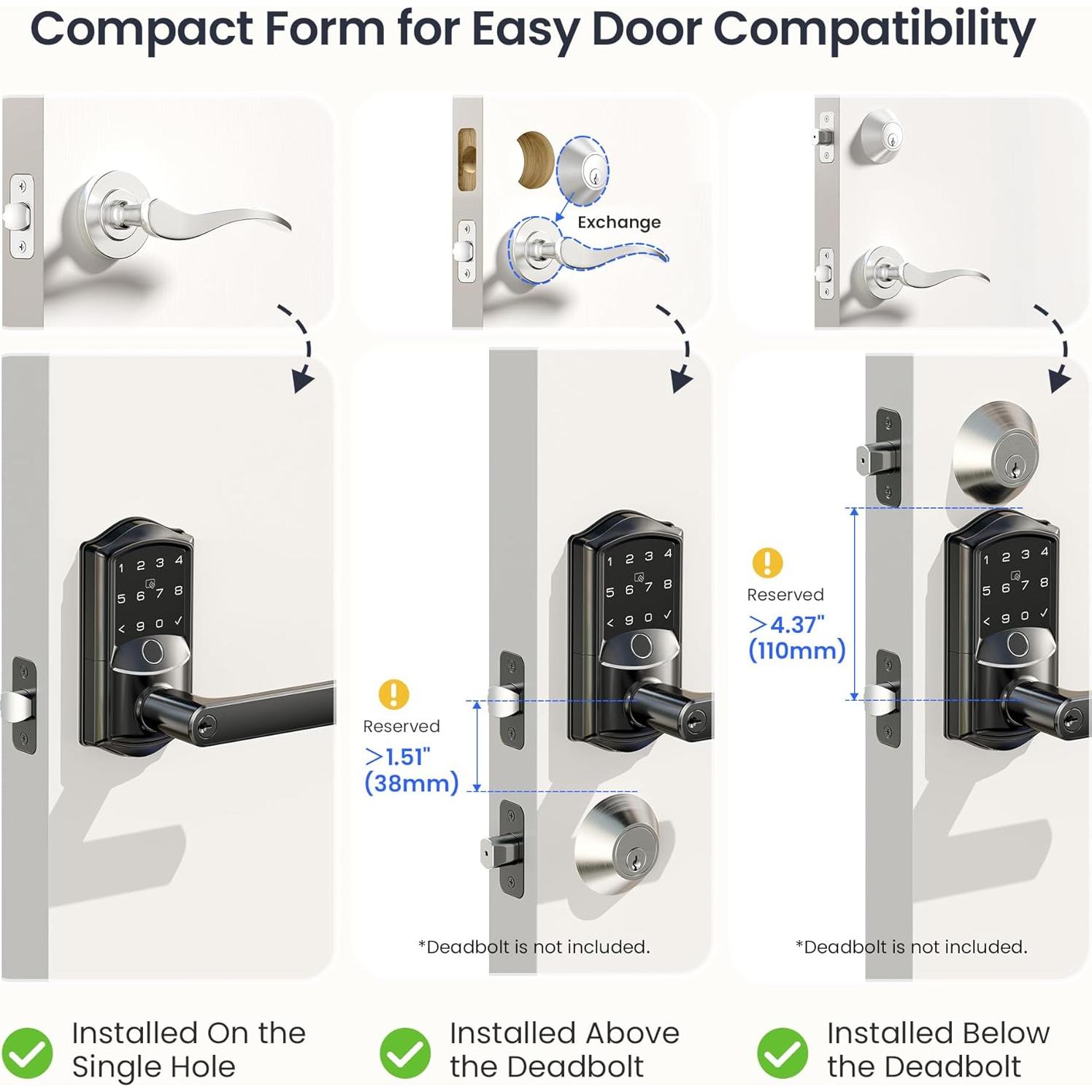 Cerradura Inteligente WiFi Veise VE029 con Huella Dactilar