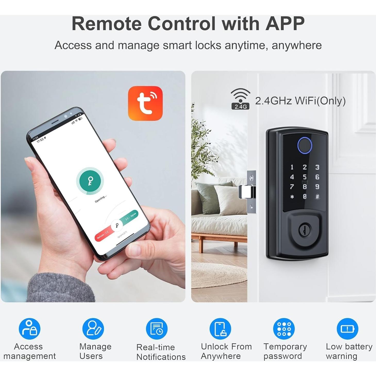 Cerradura Inteligente GOLSPARK GS-LOCK-GM-Z32 con Teclado y App