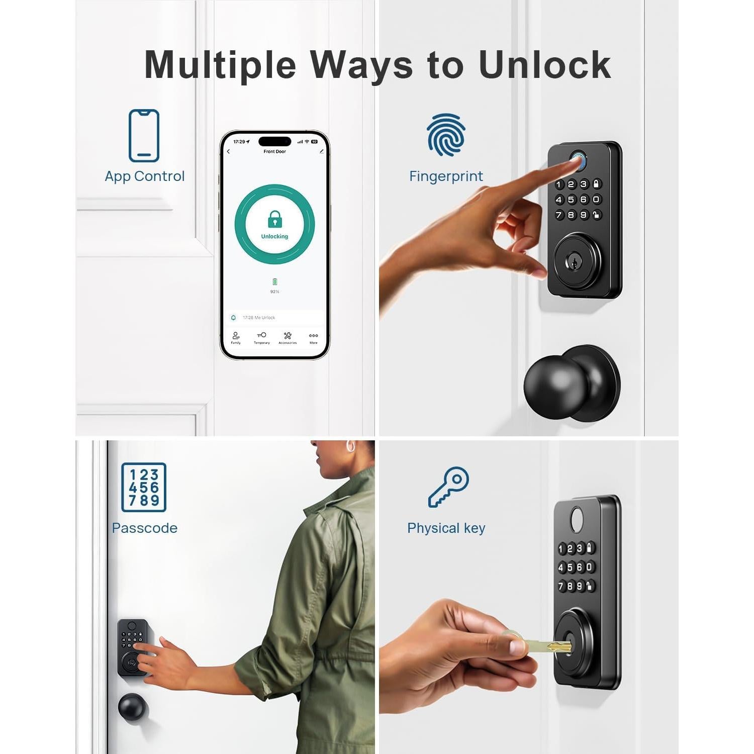 Cerradura Inteligente NBBX N201 con Huella Dactilar y APP