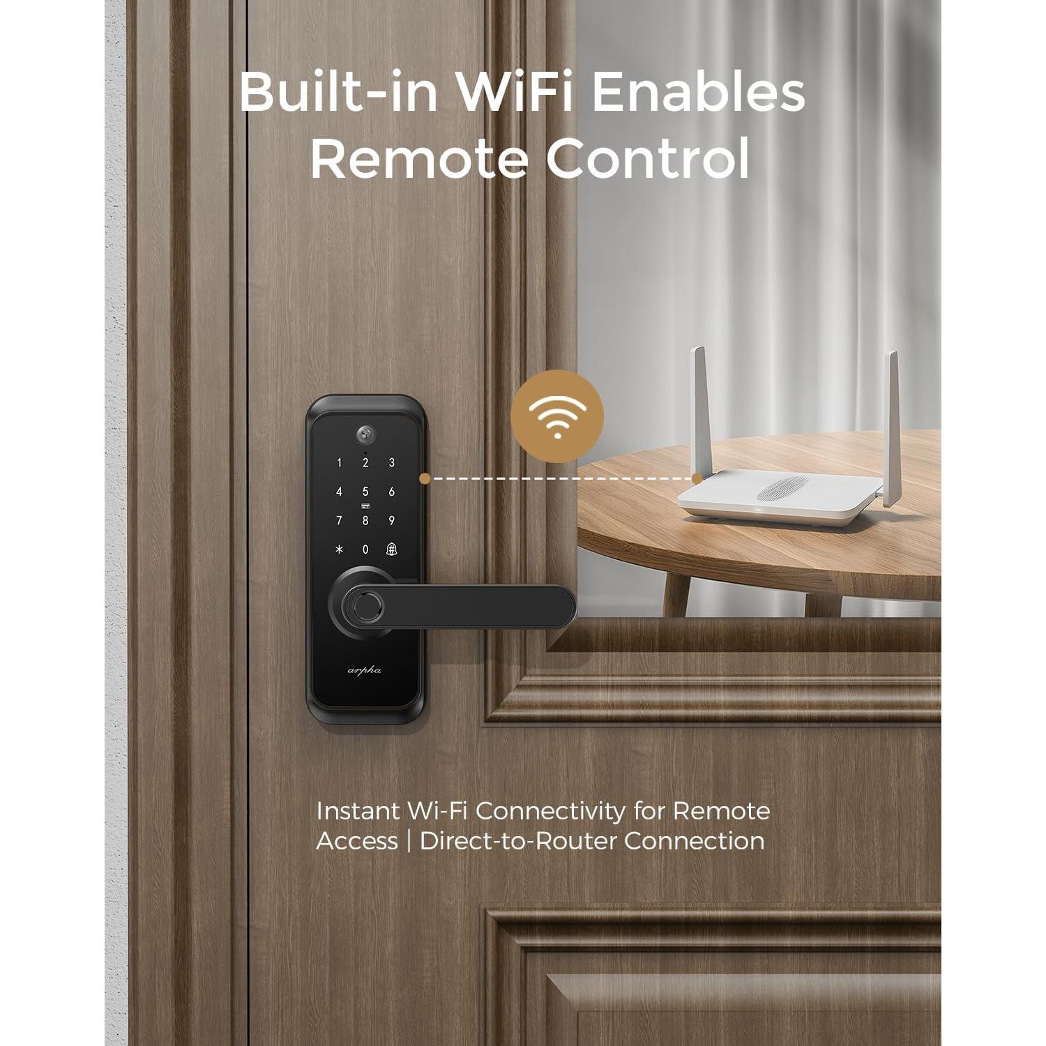 Cerradura Inteligente ARPHA T229 WiFi con Cámara y Huella Digital