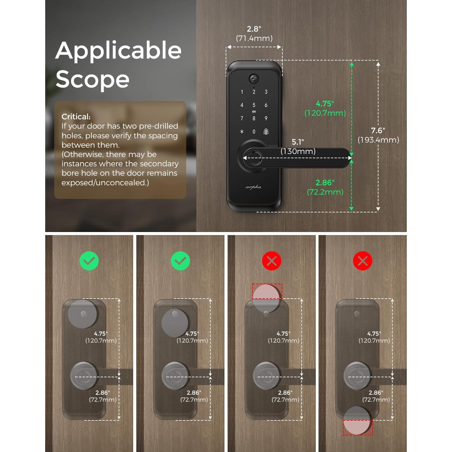 Cerradura Inteligente ARPHA T229 WiFi con Cámara y Huella Digital