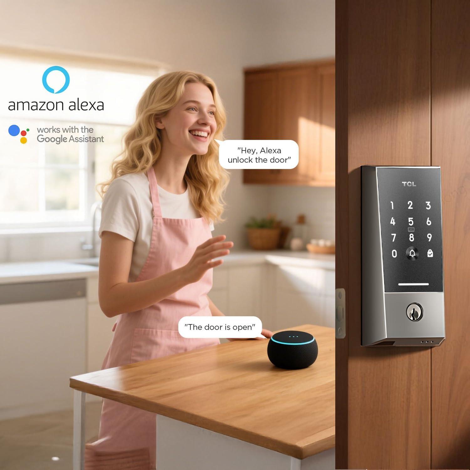 Cerradura Inteligente TCL D2 con Timbre y WiFi - Gris Oscuro