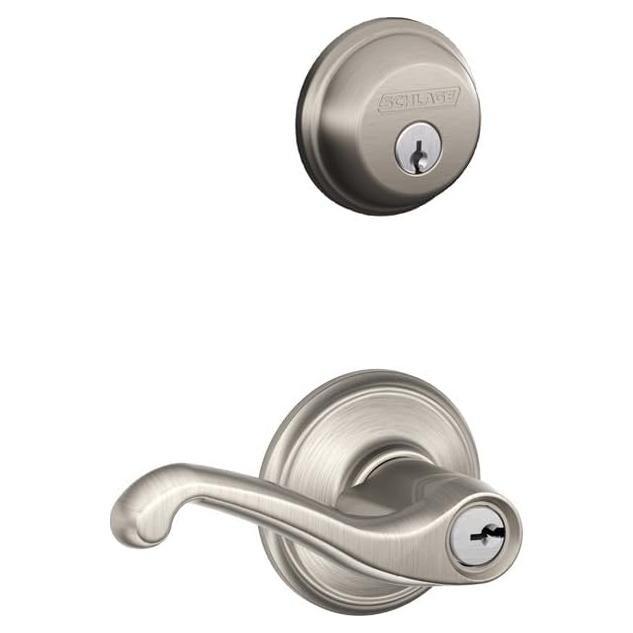 Cerrojo y Palanca de Entrada Schlage FB50N V FLA 619 Níquel Satinado