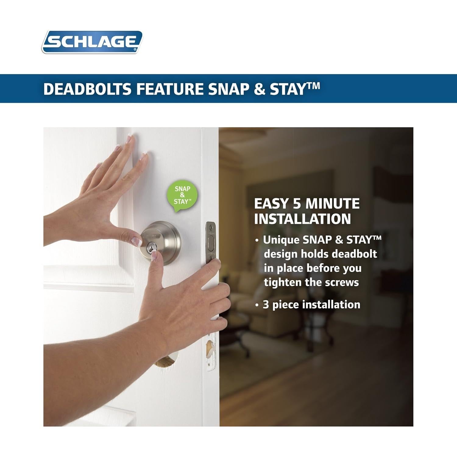 Cerradura de Entrada Schlage FB50NVSIE619 Níquel Satinado