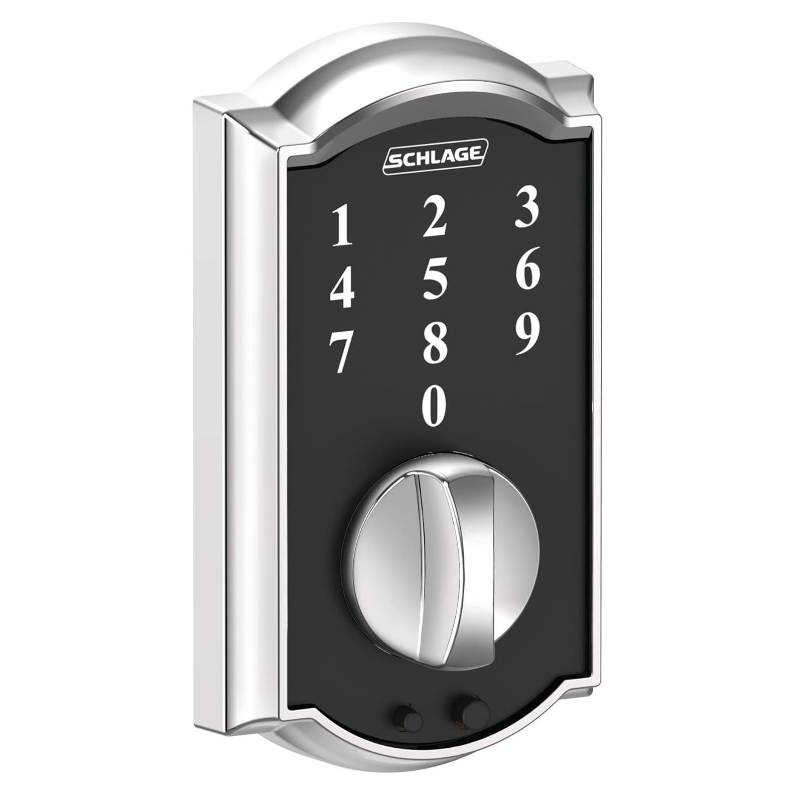 Cerradura Electrónica Sin Llave Schlage BE375 Camelot Cromo