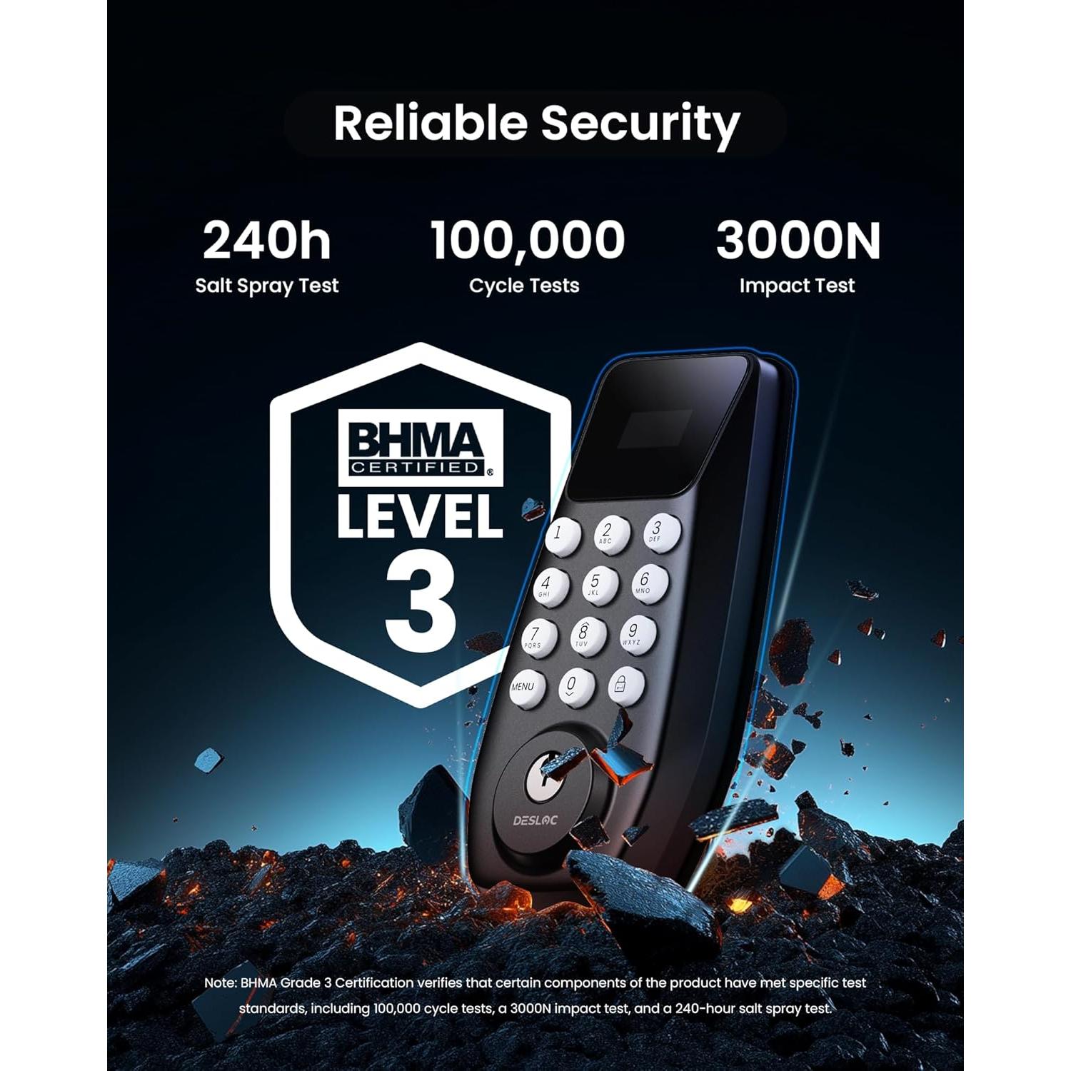 Cerradura Inteligente DESLOC C100 Teclado Pantalla IP54 100 PIN