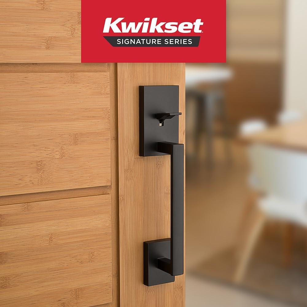 Manija de Puerta Frontal Kwikset San Clemente Negro Mate