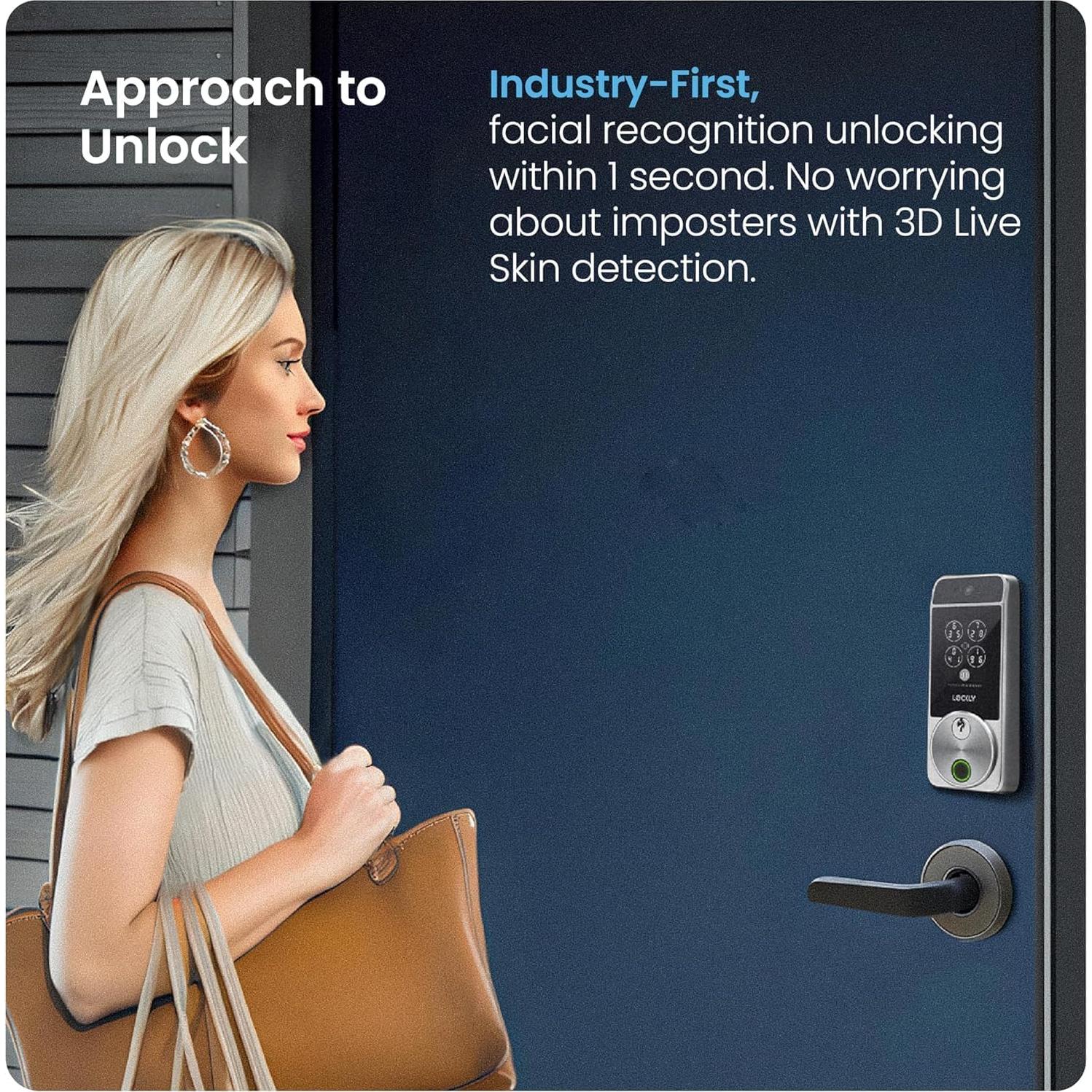 Cerradura Inteligente Lockly Visage Zeno, Reconocimiento Facial, Wi-Fi