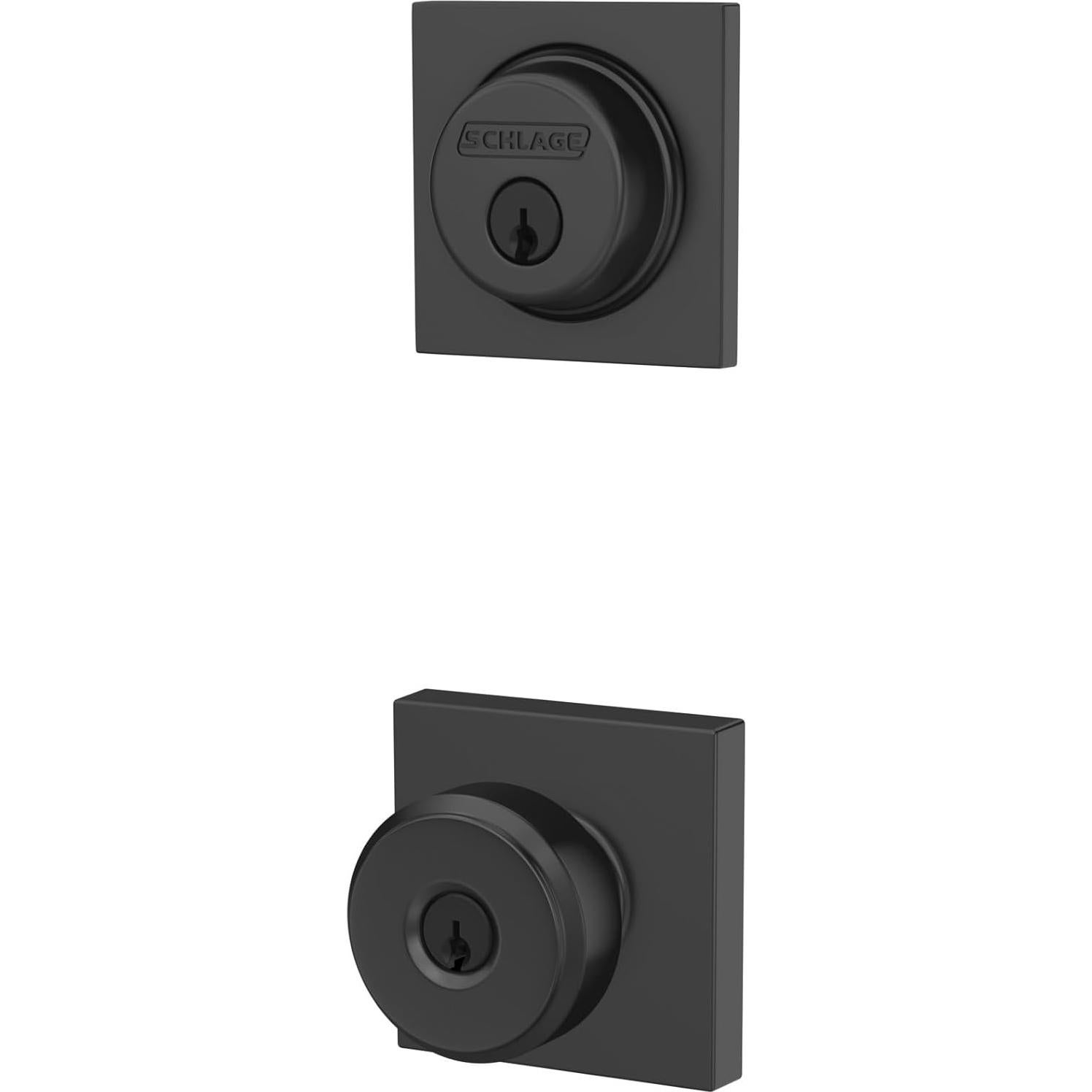 Cerrojo Schlage FB55 N G BWE 622 con Perilla Bowery Negro Mate