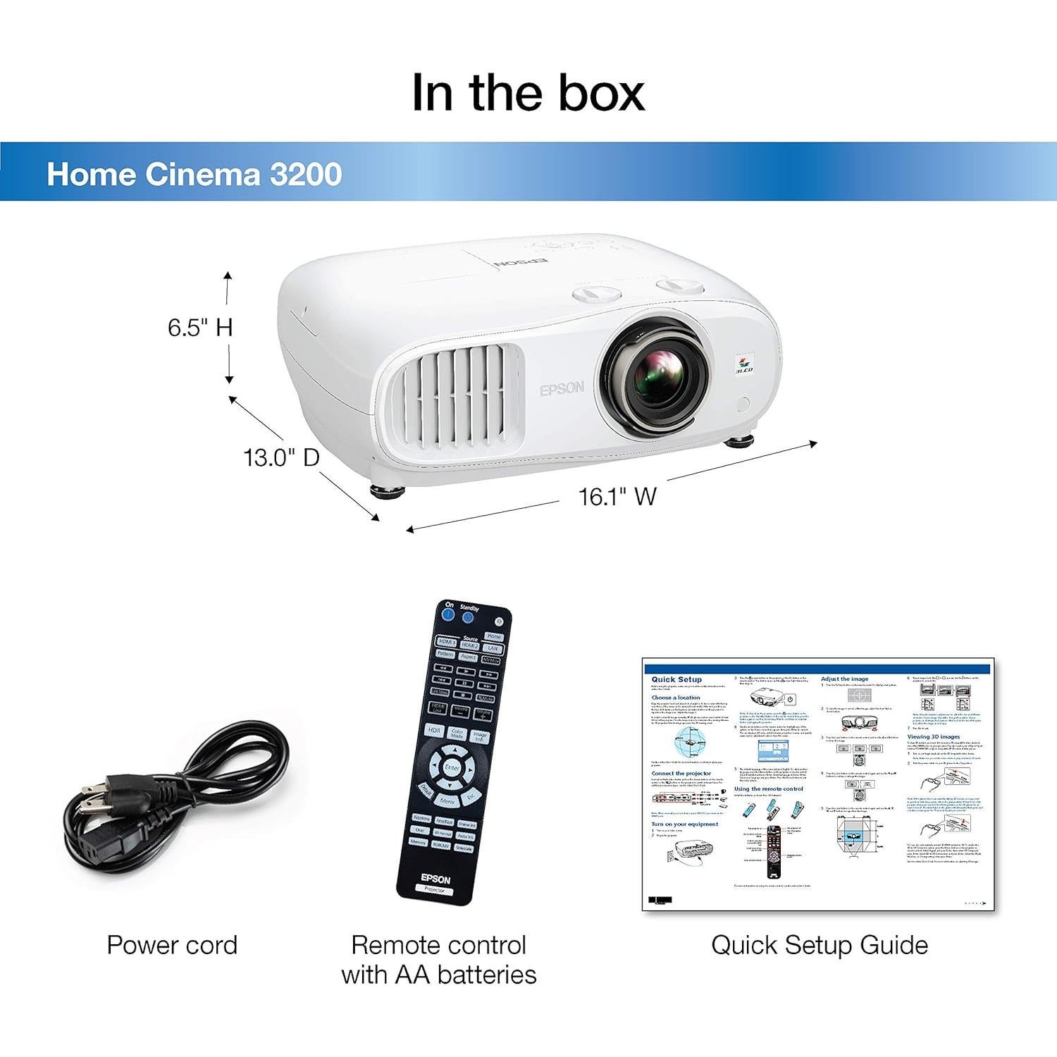 Proyector Epson Home Cinema 3200 4K PRO-UHD 2900 lúmenes