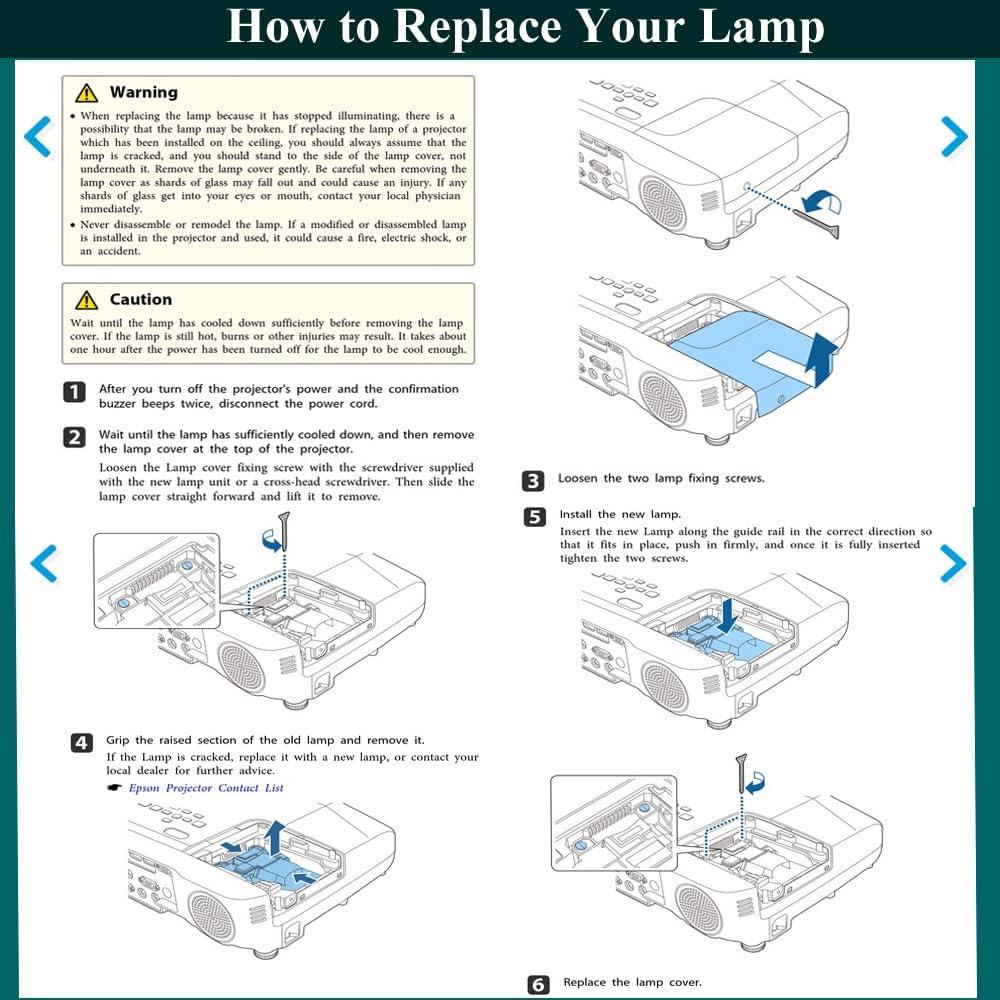 Lámpara de Repuesto RANETLIO ELP LP78/ELP LP88 para Proyectores Epson