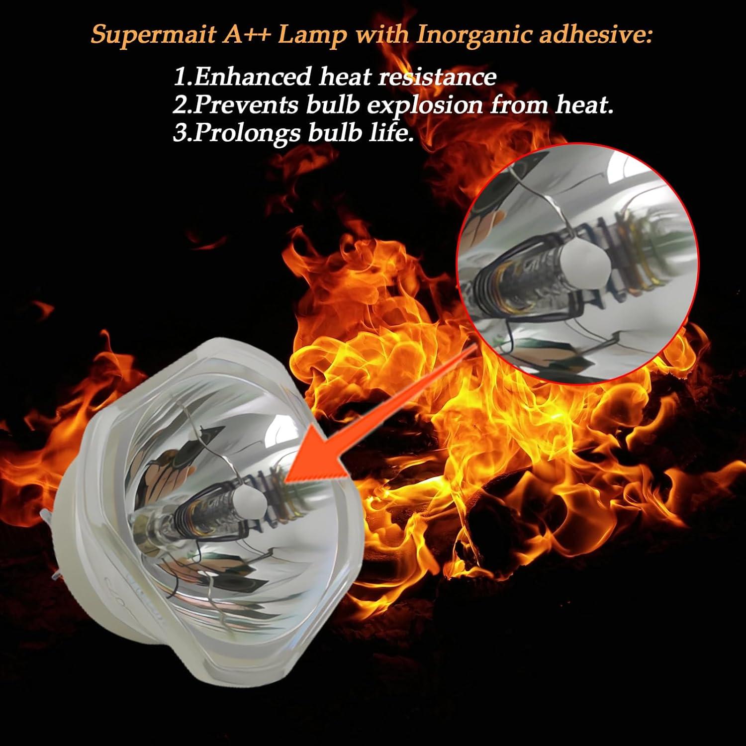 Bombilla de Proyector Supermait A++ ELPLP96 para EPSON