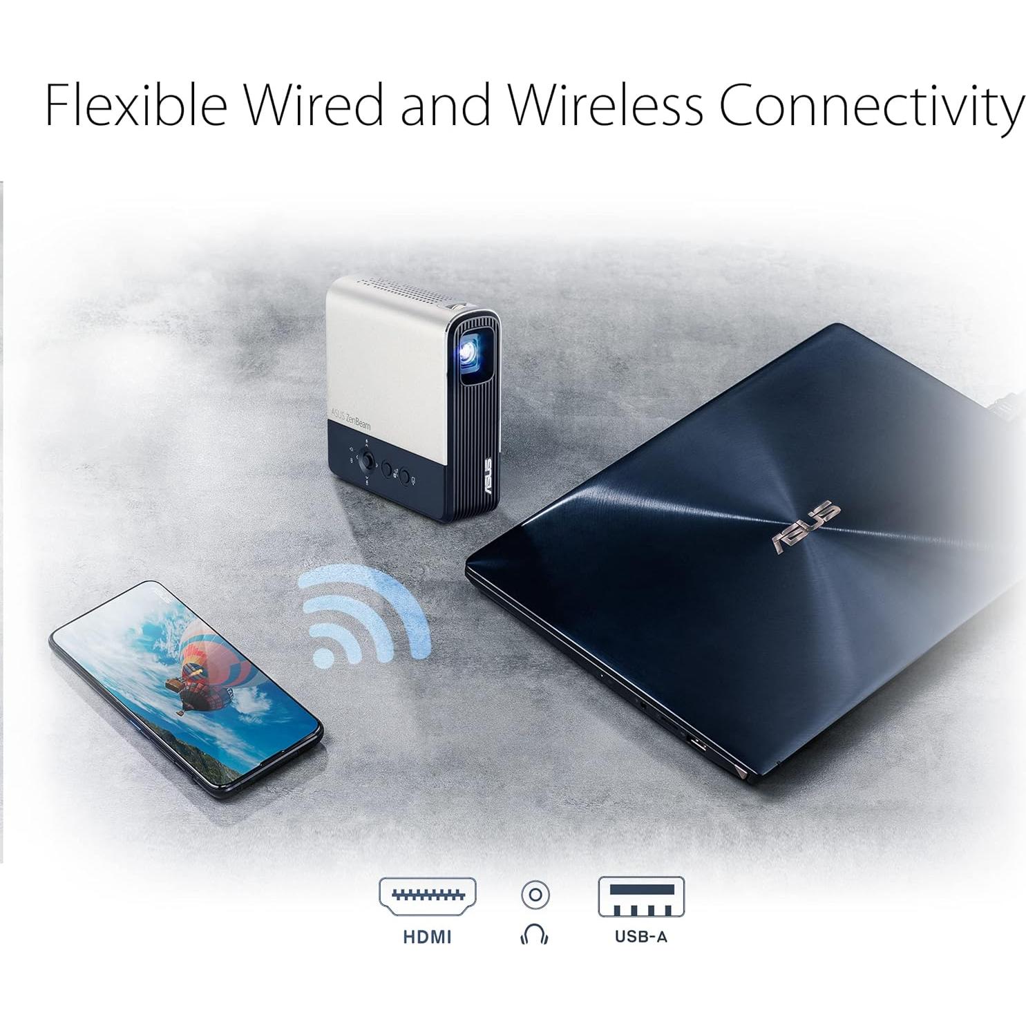 Proyector Mini Inalámbrico ASUS ZenBeam E2 100" FHD 300 Lúmenes