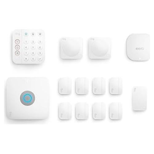 Ring Alarm Pro 13-Piece Kit (newest model) and eero Wi-Fi 6 Router - built-in eero Wi-Fi 6 extender and 30-day free Ring Home subscription