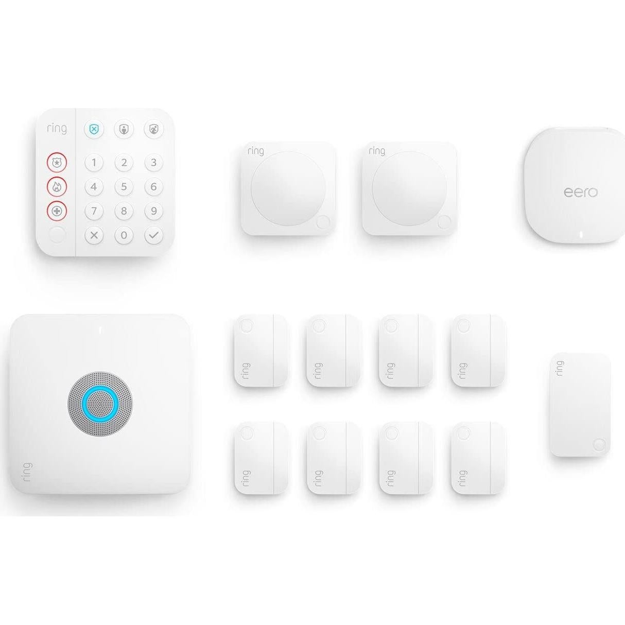 Ring Alarm Pro 13-Piece Kit (newest model) and eero Wi-Fi 6 Router - built-in eero Wi-Fi 6 extender and 30-day free Ring Home subscription