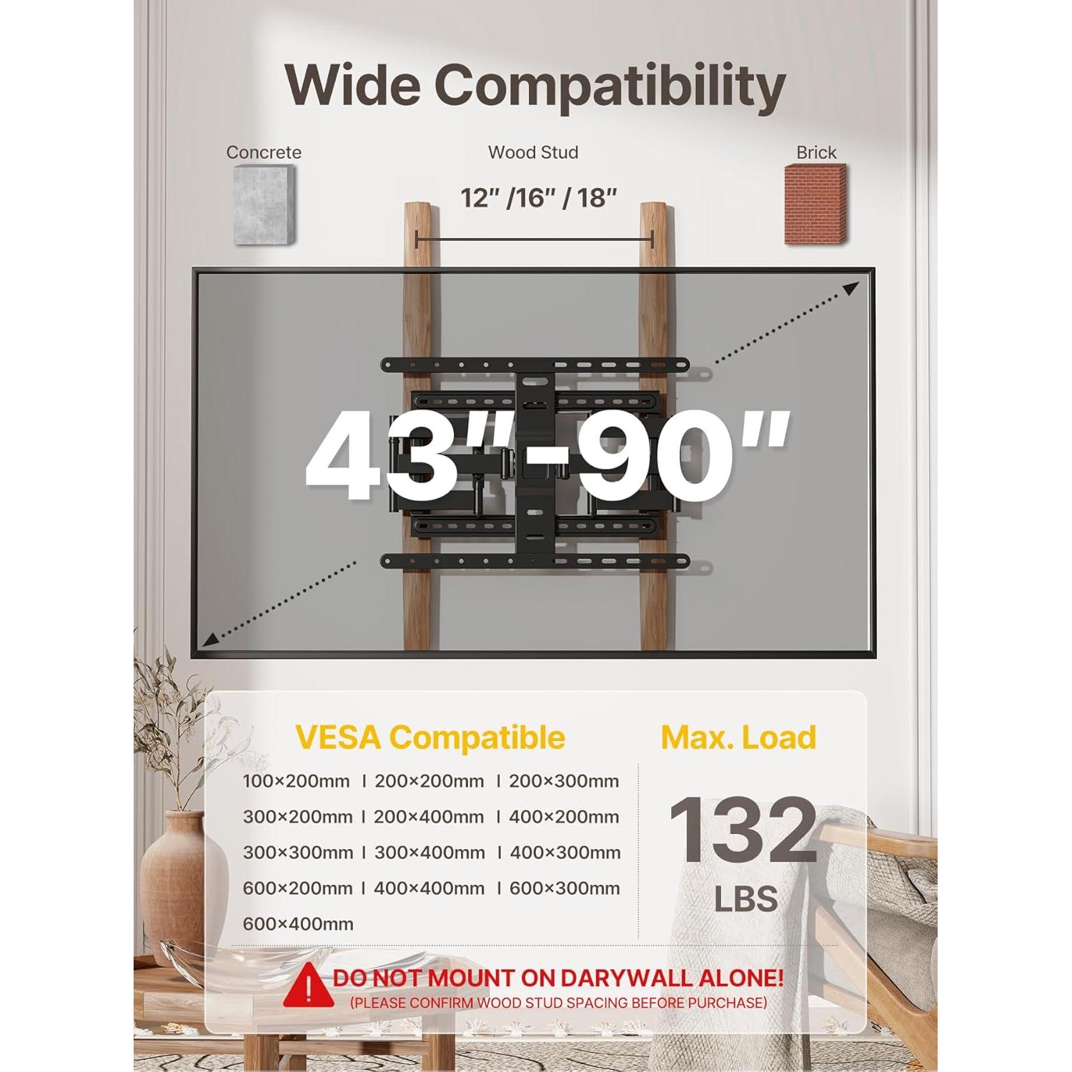 Soporte de Pared Ultra Delgado monTEK para TV 43-90"