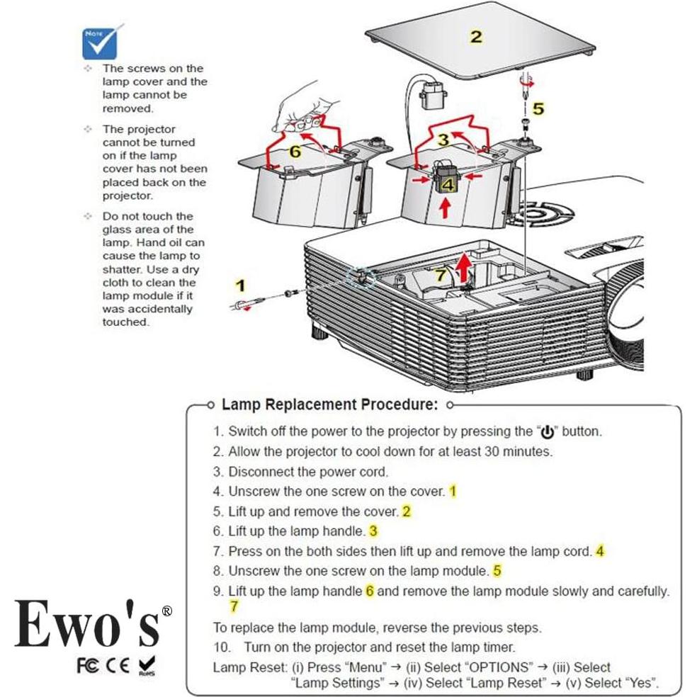 Bombilla de Proyector EWO'S 240W Reemplazo para Benq