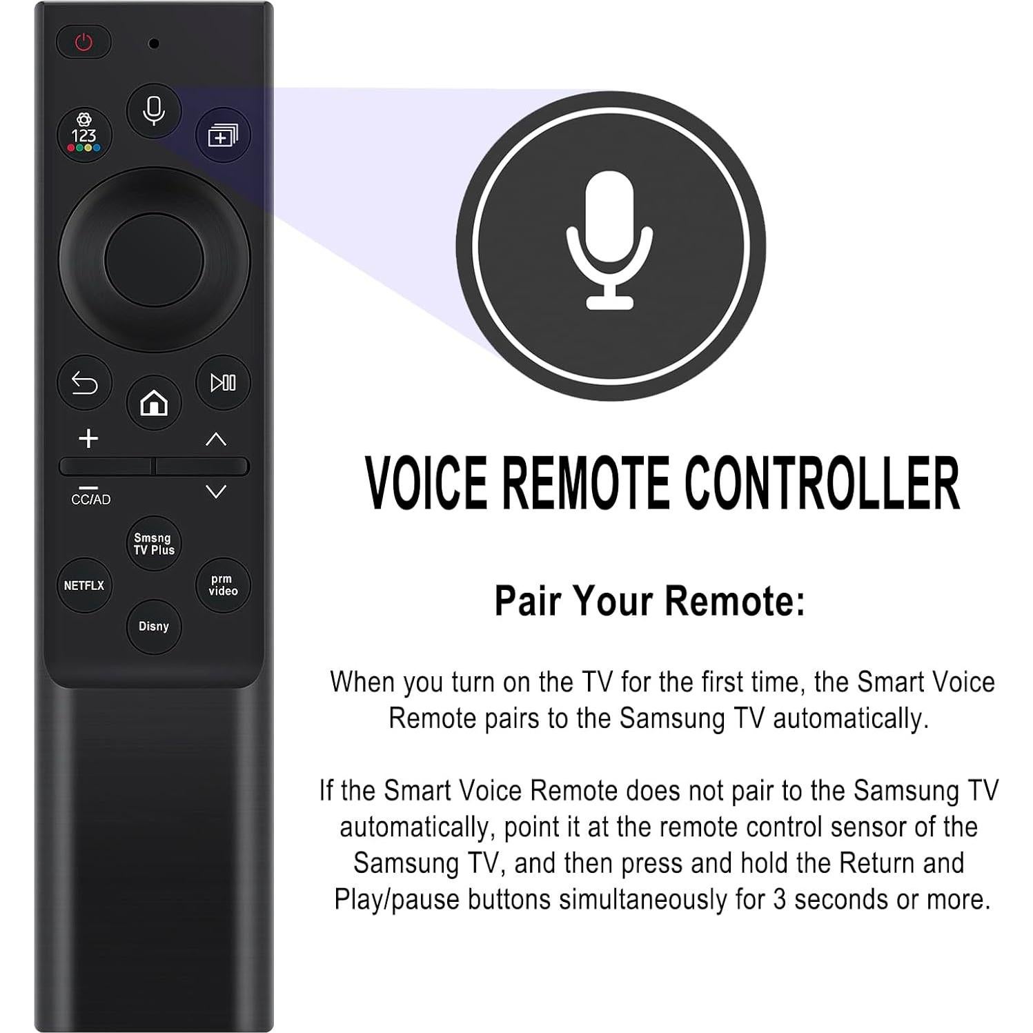 Control Remoto de Voz Beyution BN59-01385A para TV Samsung 4K